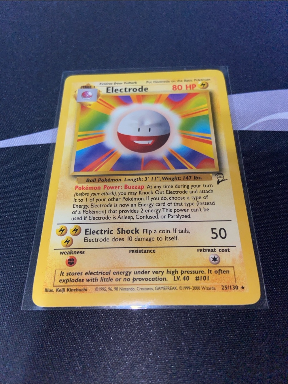 Electrode Pokémon Trading Card (25/130) Base Set 2 Vintage